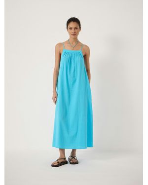 Hush Strappy Seersucker Maxi Beach Dress - Blue