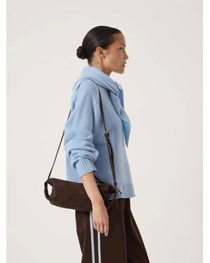 Hush Suede Barrel Bag - Blue