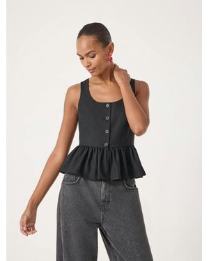 Hush Peplum Wool Waistcoat - White