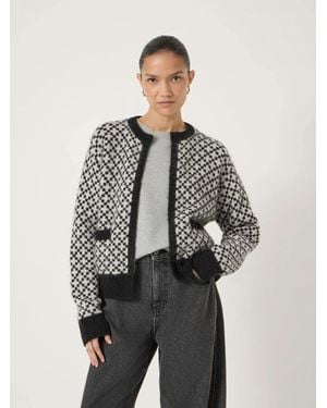 Hush Jacquard Edge-To-Edge Cardigan With Wool - Grey