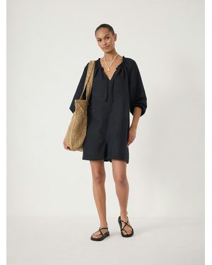 Hush Elia Linen Blend Playsuit - Black