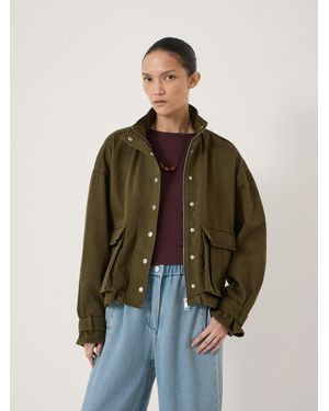 Hush Melinda Supersoft Funnel Neck Jacket - Green