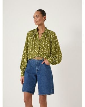 Hush Fleur Floaty Chiffon Blouse - Blue
