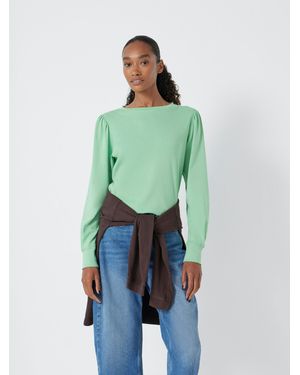 Hush Emily Puff Sleeve Cotton Jersey Top - Green