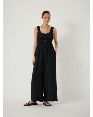 Hush Wrenna Gathered Straps Jumpsuit - White