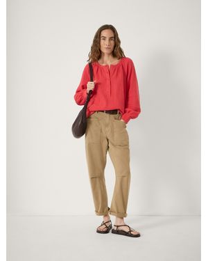 Hush Rhea Cotton Cheesecloth Blouse - Red