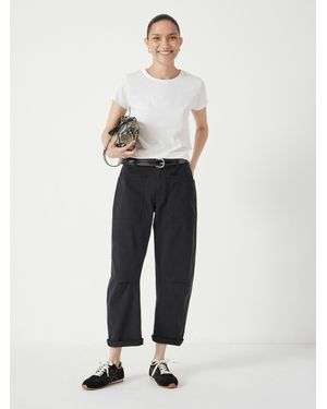 Hush Cordi Barrel Leg Cotton Trousers - White