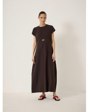 Hush Cap Sleeve Barrel Jersey Midi Dress - Natural