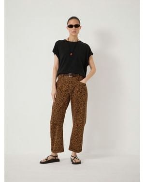 Hush Cordi Barrel Leg Cotton Trousers - Natural