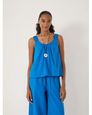 Hush Lazra Gathered Strap Flared Cami Top - Blue