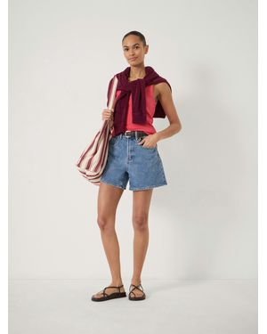 Hush Essential Denim Stretch Shorts - Red