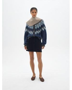 Hush Cordi Cotton Corduroy Mini Skirt - Blue