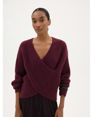 Hush Betty Fluffy Cross Front Jumper - Red