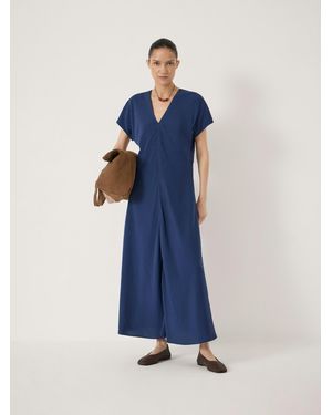 Hush Grace V-Neck Maxi Dress - Blue
