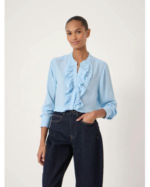 Hush Elowen Long Sleeve Ruffle Shirt - Blue
