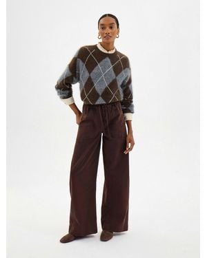Hush Sanna Barrel Leg Washed Trousers - Brown
