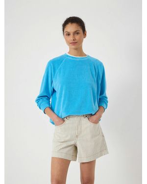 Hush Towelling Raglan Sweatshirt - Blue