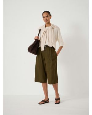 Hush Lya Linen Blend Long Bermuda Shorts - Natural