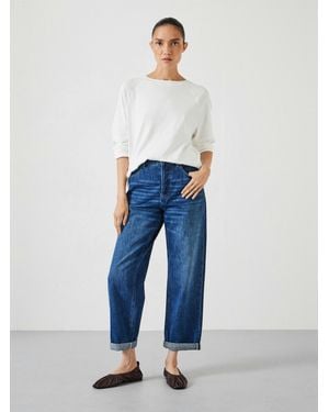 Hush Button Fly Boyfriend Jeans - Blue