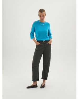 Hush Cordi Twill Barrel Leg Trousers - Blue