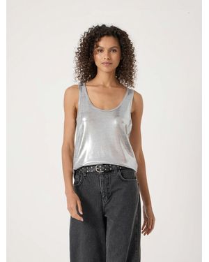 Hush Metallic Slub Vest - White