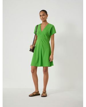 Hush Grace V-Neck Mini Dress - Green