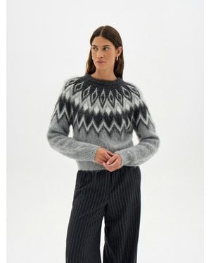 Hush Zaylee Fairisle Knitted Jumper - Grey