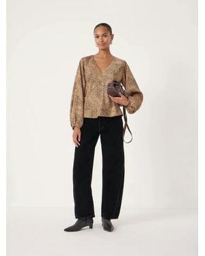 Hush Grace Satin Long Sleeve Top - Natural