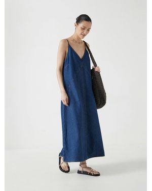 Hush Denim Maxi Slip Dress - Blue