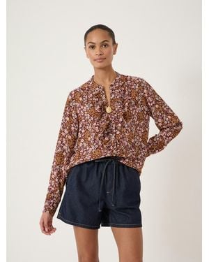 Hush Elowen Long Sleeve Ruffle Shirt - Blue