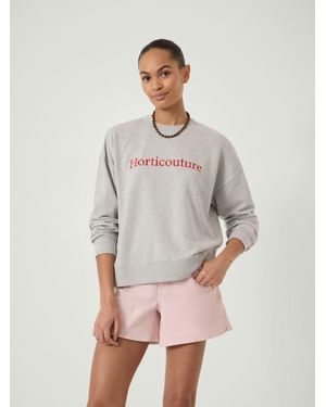 Hush Horticouture Embroidered Slogan Sweatshirt - Grey