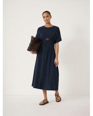 Hush Esta Pintuck Jersey Midi Dress - Blue