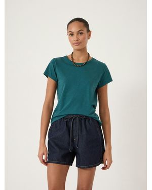Hush Slim Fit Slub Crew T-Shirt - Blue