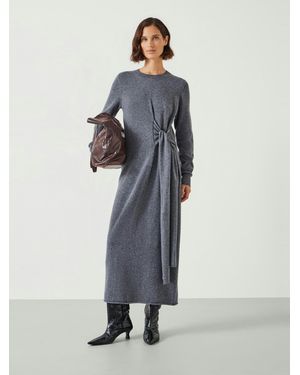 Hush Tilly Tie Waist Merino Wool Midi Dress - Grey