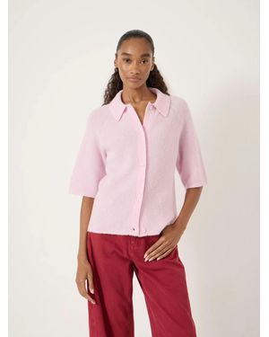 Hush Jinny Wool Blend Short Sleeve Cardigan - Red