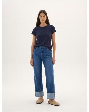 Hush Slim Fit Slub Crew T-Shirt - Blue