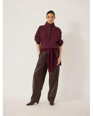 Hush Calista Wool Blend Barrel Trouser - Red