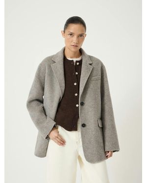 Hush Simeron Pure Wool Double Faced Oversized Blazer - Natural