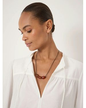Hush Nova Beaded Cord Necklace - White