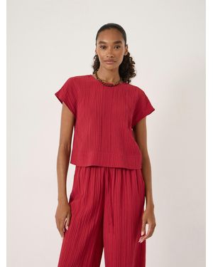 Hush Rein Crinkle Textured Shell Top