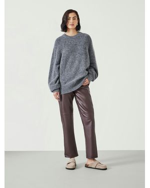 Hush Colette Leather Straight Leg Trouser - Grey
