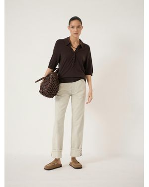 Hush Agnes 2.0 Stripe Turn Up Jeans - Natural
