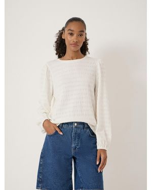 Hush Thalia Seersucker Jersey Top - White