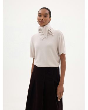 Hush Elarae Supersoft Crew T-Shirt And Matching Scarf - White
