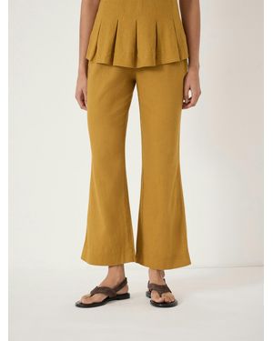 Hush Suki Linen Blend Crop Trousers - Yellow