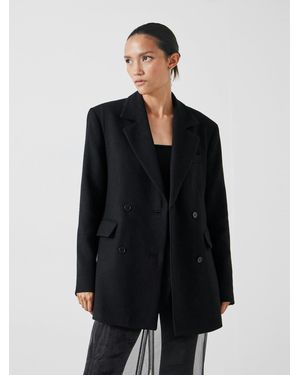 Hush Clarke Double-Breasted Longline Tailored Blazer - Black