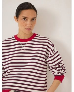 Hush Luca Stripe Heavyweight Sweatshirt - Red