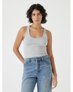 Hush Scoop Neck Ribbed Vest - Blue