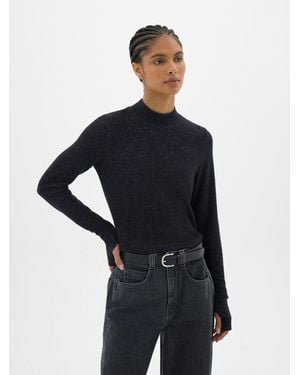 Hush Elarae Supersoft High Neck Long Sleeve Top - Black