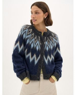 Hush Marinelle Fairisle Knitted Cardigan - Blue